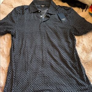 Faherty Men's Navy Geometric Polo